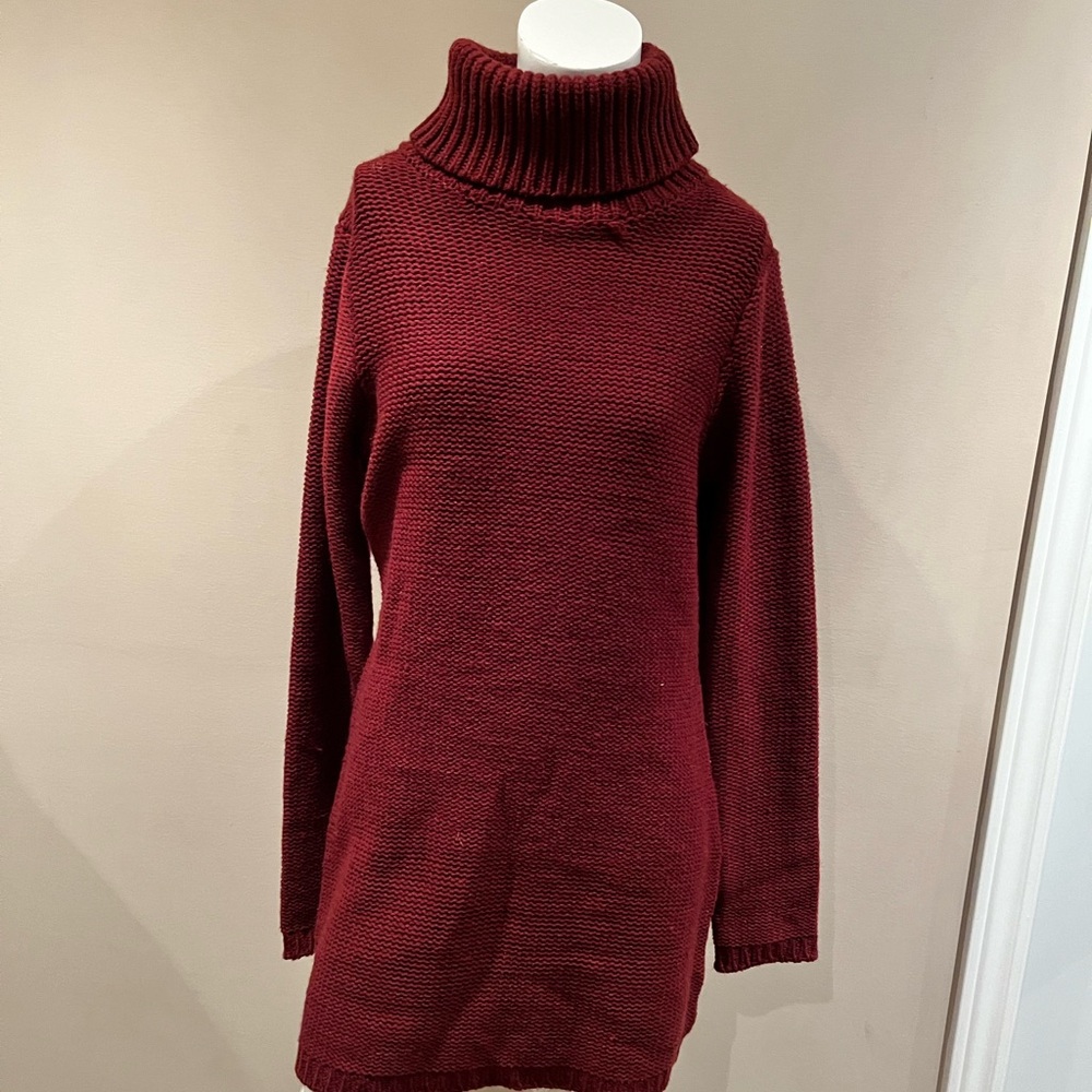 Women's Burgundy Turtleneck Sweater